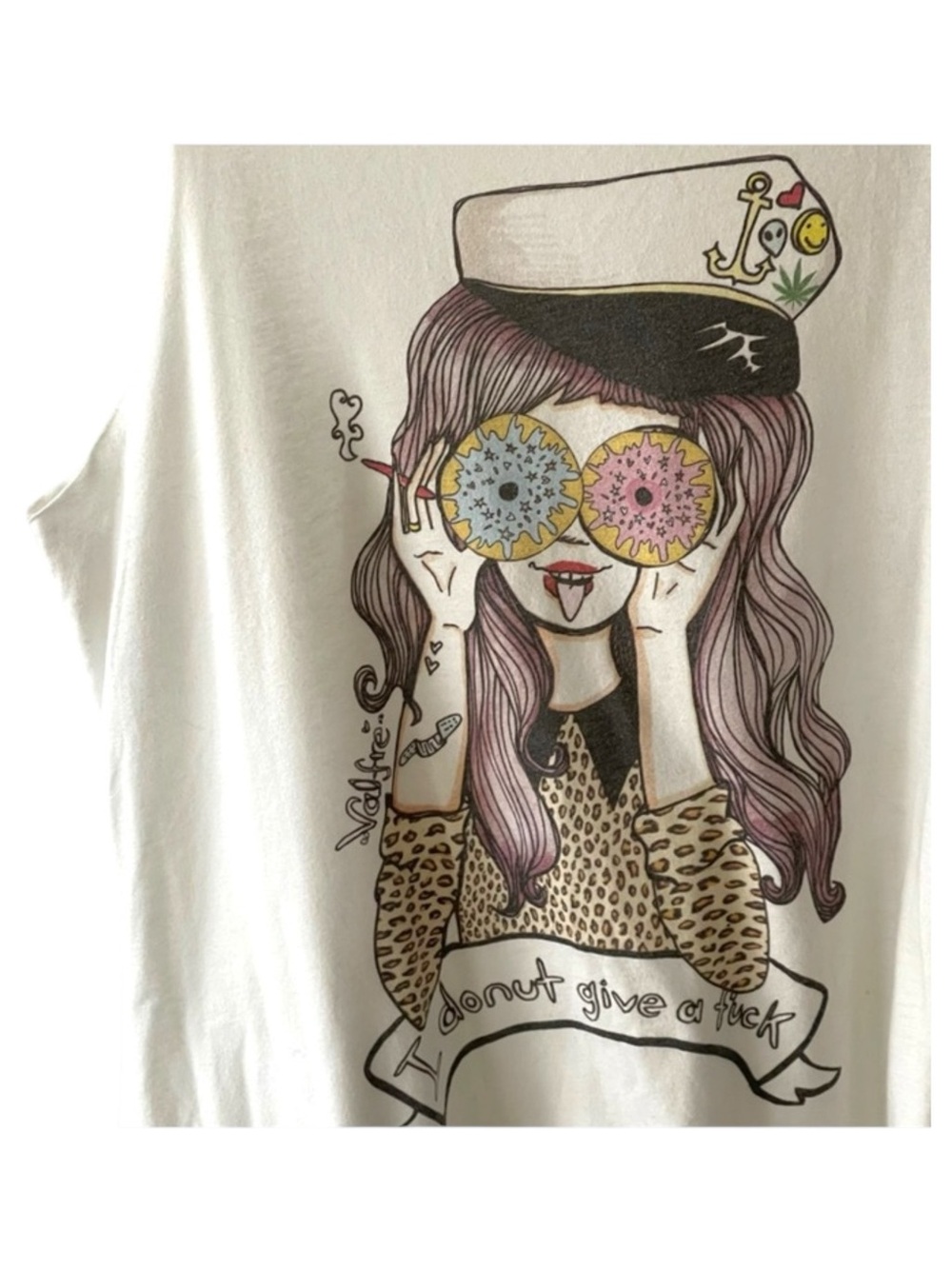 VHTF: Valfre Valfré ꧮ I Donut Give a F*ck Muscle Tee Tank Top ꧮ White ꧮ Medium ꧮ - Picture 7 of 16